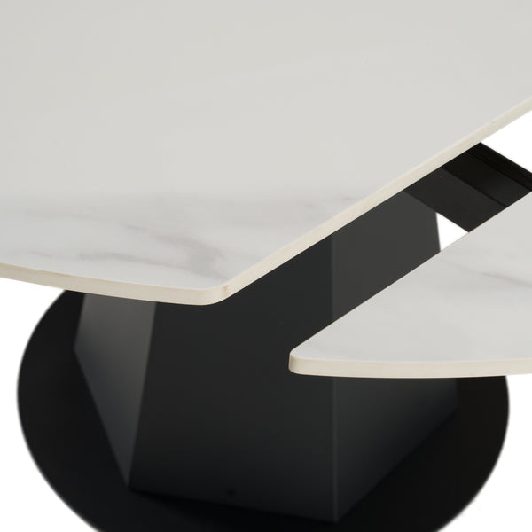 Modrest Barela Modern Black And White Ceramic Extendable 35 5" | 53" Dining Table Model VGYF-DT8949-BLK-DT