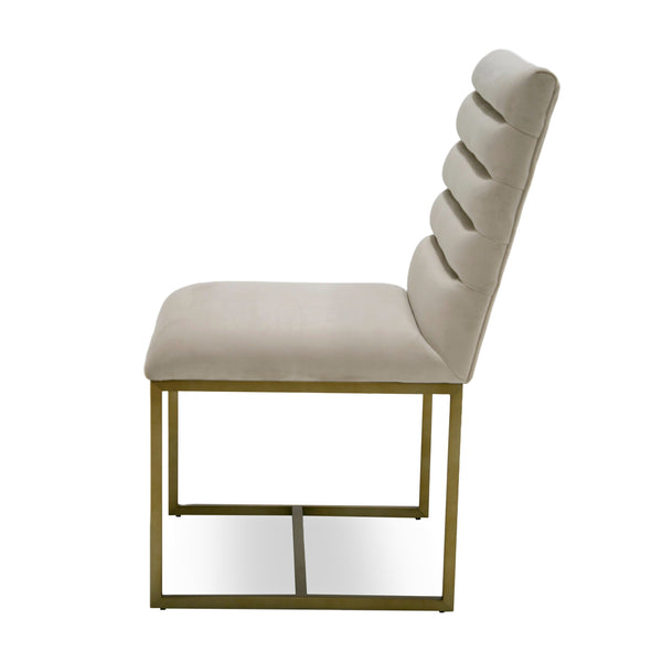 Modrest Barker Modern Beige & Brush Gold Dining Chair (Set Of 2) Model VGGMDC-1251A-DC