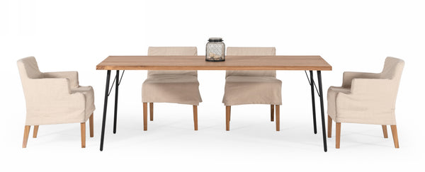 Modrest Barnum Industrial Oak And Black Iron Live Edge Dining Table Model VGAFSH17-CT7