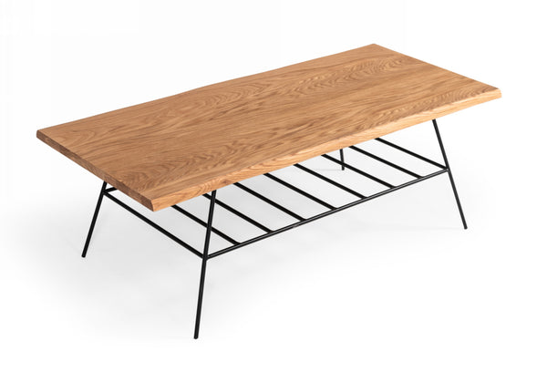 Modrest Barnum Industrial Oak And Black Iron Live Edge Coffee Table Model VGAFSH17-CT8