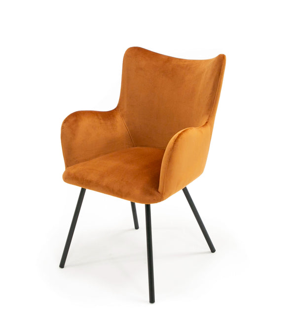 Modrest Barrett Modern Orange & Black Dining Chair Model VGYFDC1040-ORG-DC