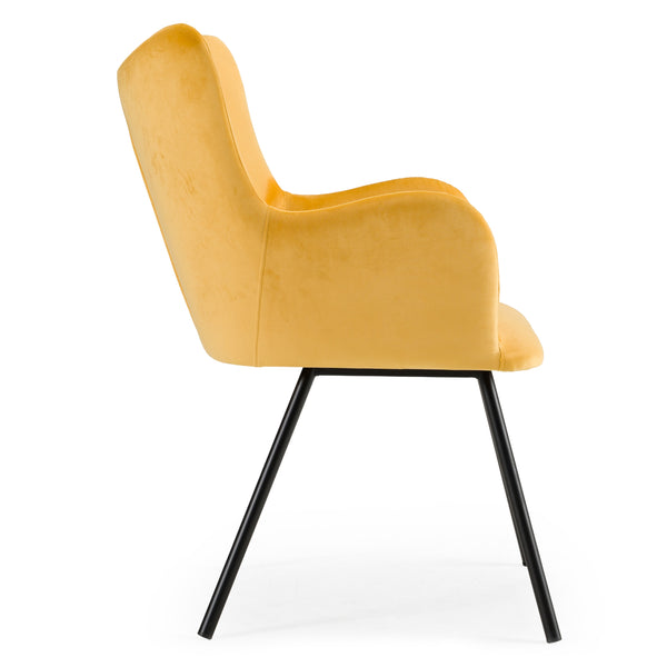 Modrest Barrett Modern Yellow Velvet Dining Chair Model VGYFDC1040-YEL-DC