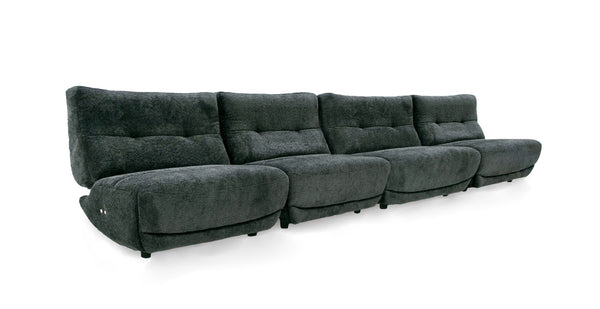 Divani Casa Basil Modern Dark Grey Fabric Large Electric Recliner Chair Model VGSX-22056-RCLNR-LRG-EMBONY