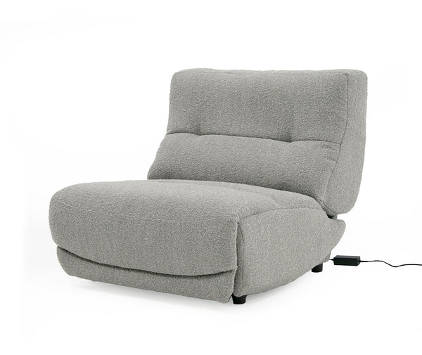 Divani Casa Basil Modern Grey Fabric Large Electric Recliner Chair Model VGSX-22056-RCLNR-LRG-SLATE