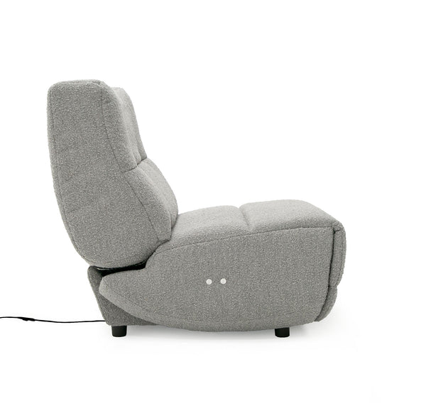 Divani Casa Basil Modern Grey Fabric Small Electric Recliner Chair Model VGSX-22056-RCLNR-SML-SLATE