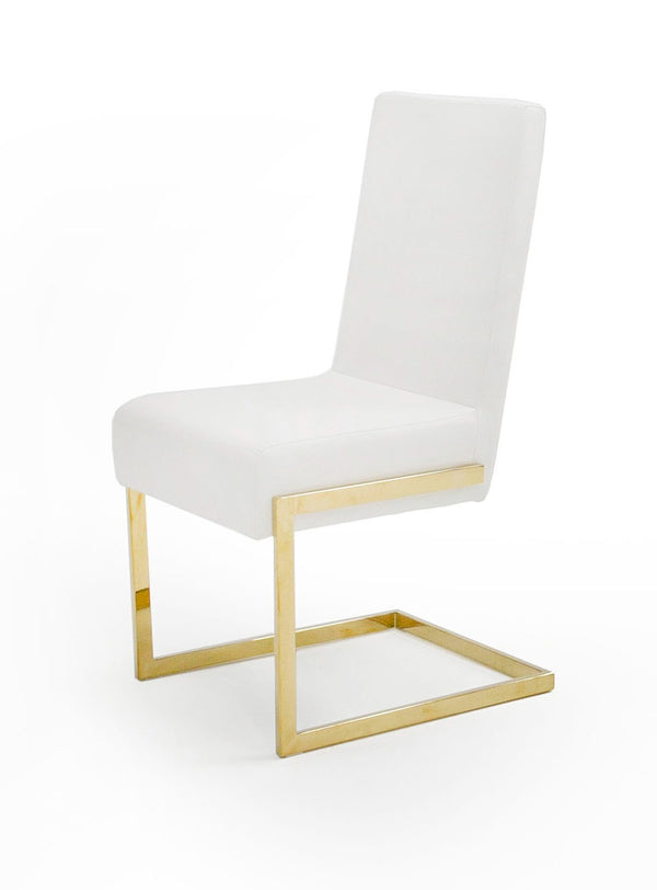 Modrest Batavia Modern White & Gold Dining Chair (Set Of 2) Model VGEWF3131BM-WHT-DC
