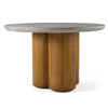 Bateman Modern Faux Concrete + Walnut Round Dining Table