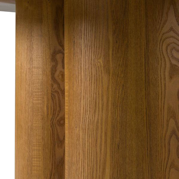 Bateman Modern Faux Concrete + Walnut Round Dining Table