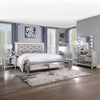 ACME Sliverfluff Synthetic Leather & Champagne California King Bed with Storage & LED Model BD00240CK