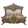 ACME Constantine Synthetic Leather Light Gold Brown & Gold Eastern King Bed Model BD00471EK