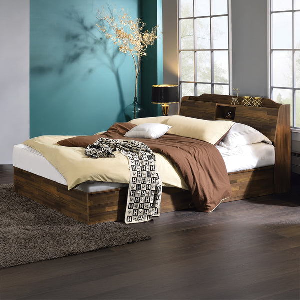 ACME Hestia Walnut Queen Bed with Storage Model BD00542Q