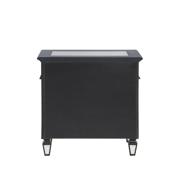 ACME Varian II Mirrored Black & Silver Nightstand Model BD00585
