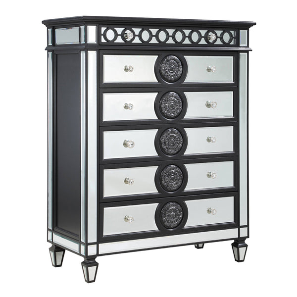 ACME Varian II Mirrored Black & Silver Chest Model BD00588