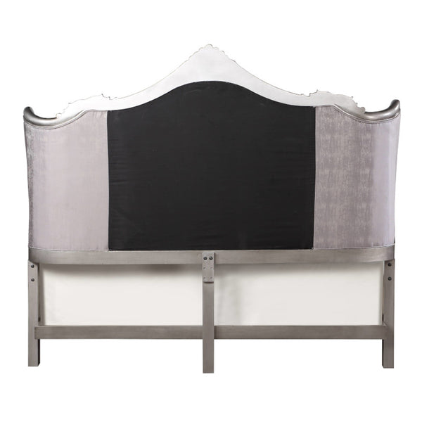 ACME Ariadne Velvet & Antique Platinum Eastern King Bed Model BD00602EK