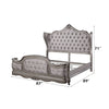 ACME Ariadne Velvet & Antique Platinum Eastern King Bed Model BD00602EK