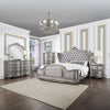 ACME Ariadne Velvet & Antique Platinum Eastern King Bed Model BD00602EK