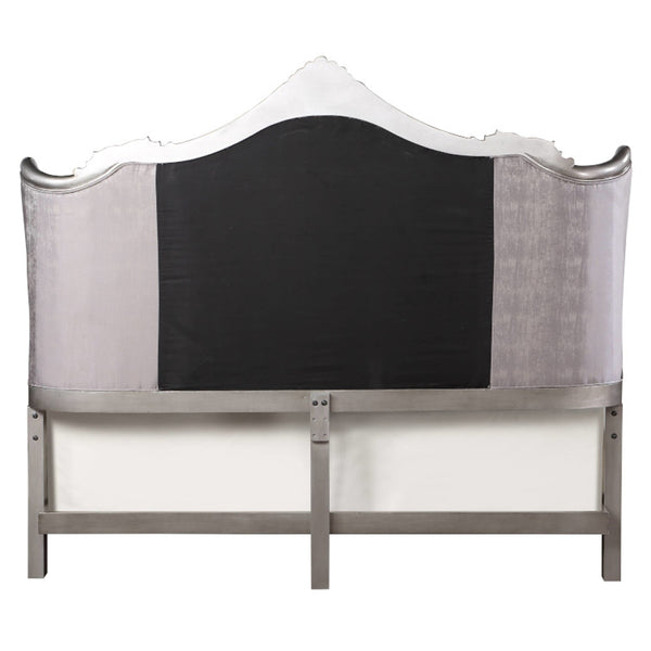 ACME Ariadne Velvet & Antique Platinum Queen Bed Model BD00603Q