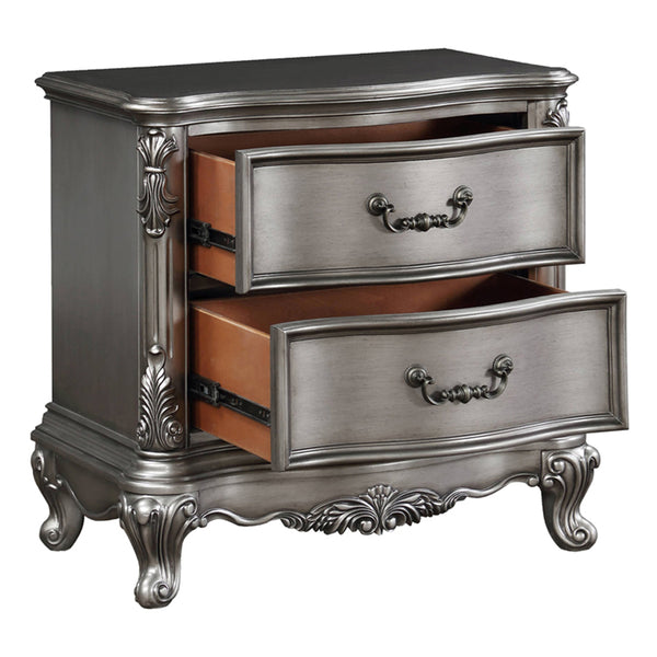 ACME Ariadne Antique Platinum Nightstand Model BD00604