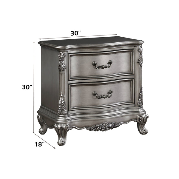 ACME Ariadne Antique Platinum Nightstand Model BD00604