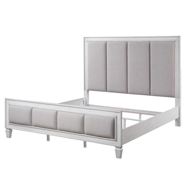 ACME Katia Light Gray Linen Rustic Gray & Weathered White Eastern King Bed Model BD00659EK