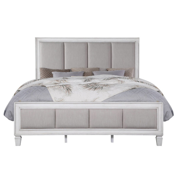 ACME Katia Light Gray Linen Rustic Gray & Weathered White Eastern King Bed Model BD00659EK