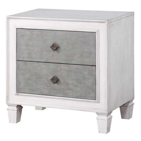 ACME Katia Rustic Gray & Weathered White Nightstand Model BD00661