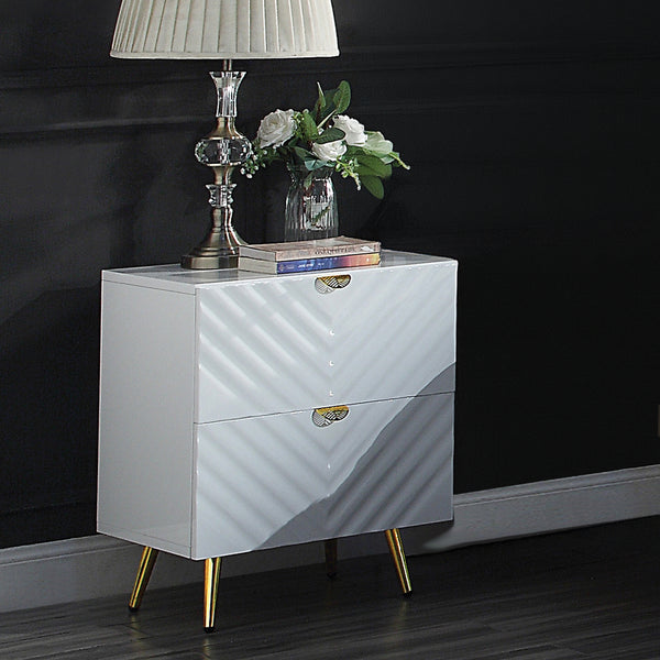 ACME Gaines White High Gloss Nightstand Model BD01035