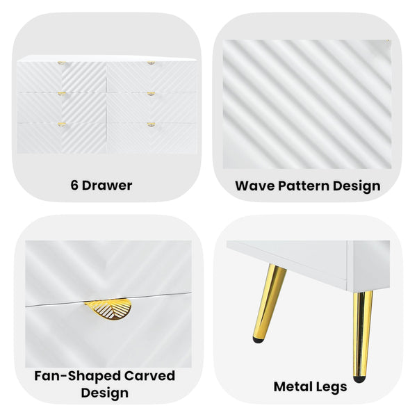 ACME Gaines White High Gloss Dresser Model BD01037