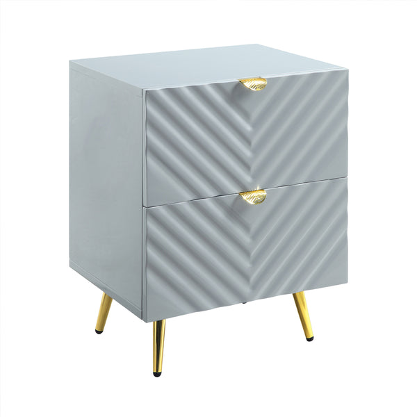 ACME Gaines Gray High Gloss Nightstand Model BD01041