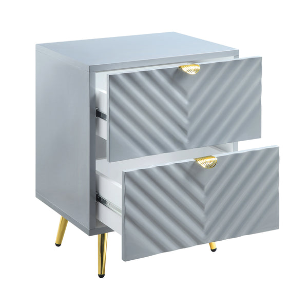 ACME Gaines Gray High Gloss Nightstand Model BD01041