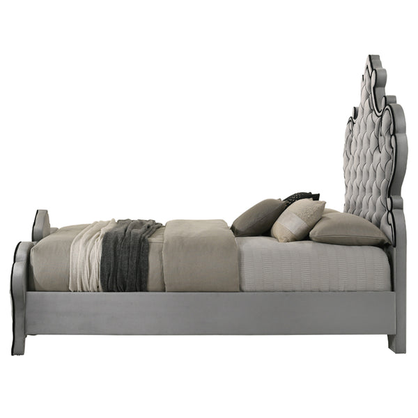 ACME Perine Gray Velvet Eastern King Bed Model BD01061EK