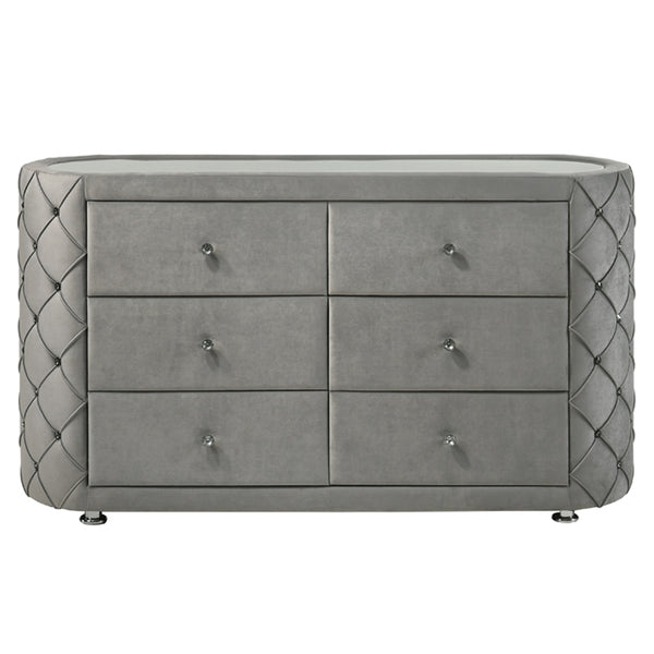 ACME Perine Gray Velvet Dresser Model BD01065