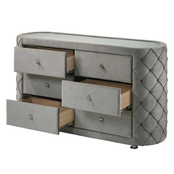 ACME Perine Gray Velvet Dresser Model BD01065