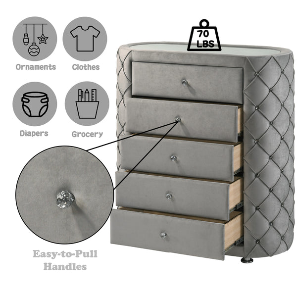 ACME Perine Gray Velvet Chest Model BD01066