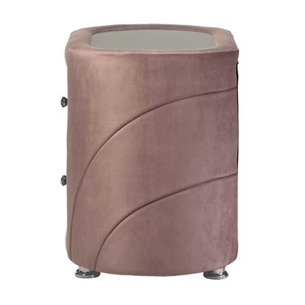 ACME Salonia Pink Velvet Nightstand Model BD01184