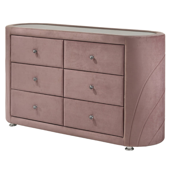 ACME Salonia Pink Velvet Dresser Model BD01186