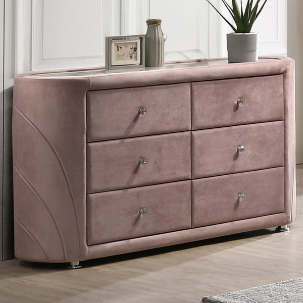 ACME Salonia Pink Velvet Dresser Model BD01186