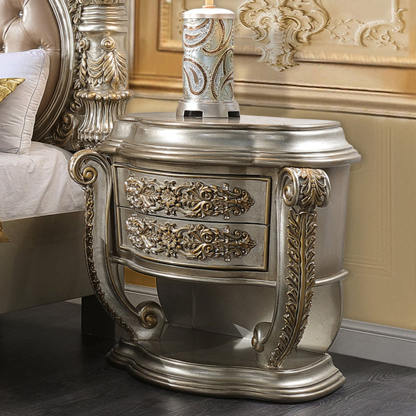 ACME Danae Champagne & Gold Nightstand Model BD01235