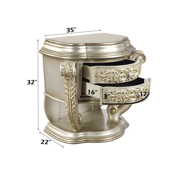 ACME Danae Champagne & Gold Nightstand Model BD01235