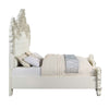 ACME Adara Pearl White Synthetic Leather & Antique White Eastern King Bed Model BD01248EK