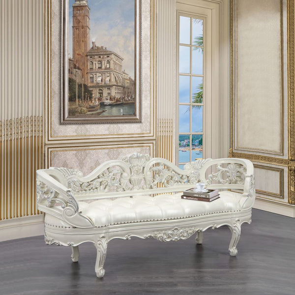 ACME Adara Antique White Bench Model BD01253