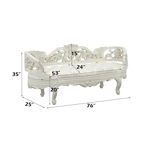 ACME Adara Antique White Bench Model BD01253