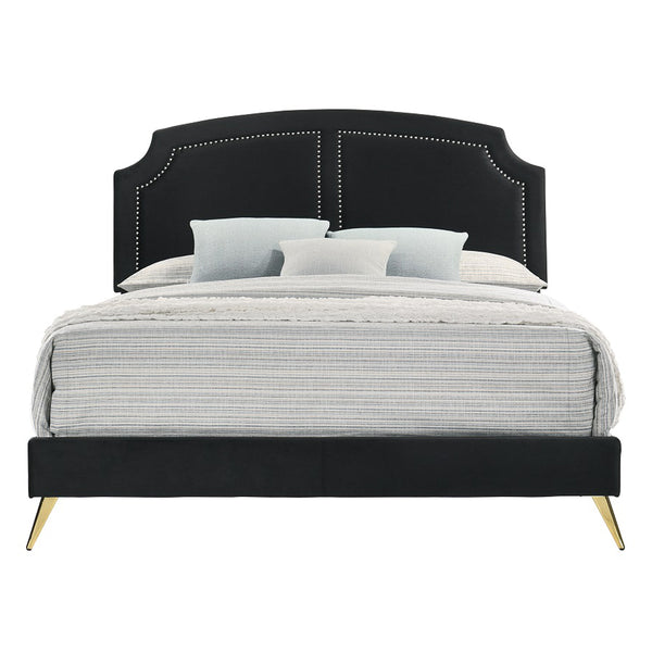 ACME Zeena Black Velvet Eastern King Bed Model BD01271EK
