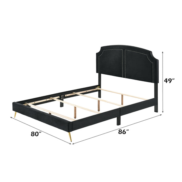 ACME Zeena Black Velvet Eastern King Bed Model BD01271EK