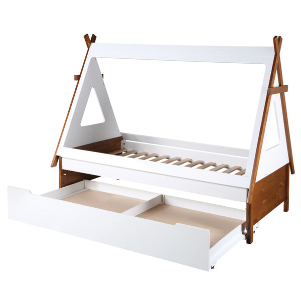 ACME Loreen Oak & White Twin Bed Model BD01287T