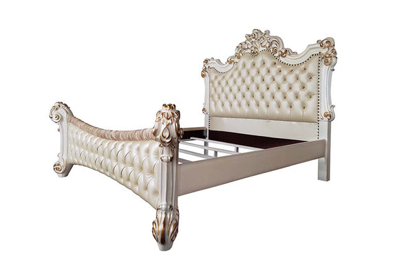 ACME Vendome Synthetic Leather & Antique Pearl Queen Bed Model BD01339Q