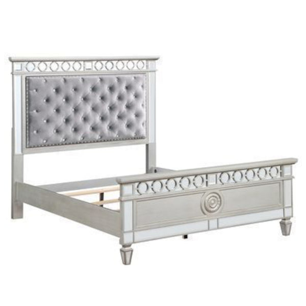 ACME Varian Gray Velvet Silver & Mirrored Twin Bed Model BD01412T