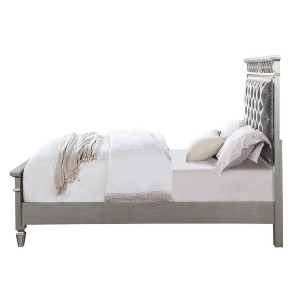 ACME Varian Gray Velvet Silver & Mirrored Twin Bed Model BD01412T