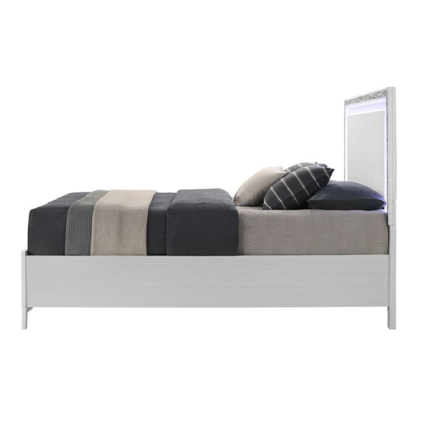 ACME Haiden LED & White Queen Bed with Storage Model BD01425Q