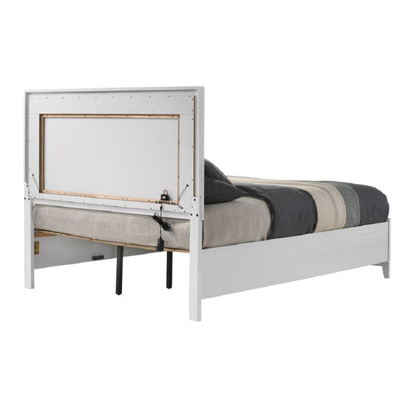 ACME Haiden LED & White Queen Bed with Storage Model BD01425Q